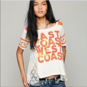 Free people east coast west coast tee sz small